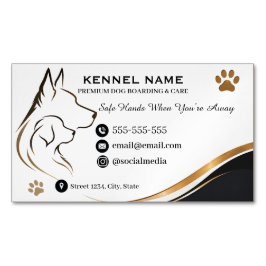 Lyxig Hund Kennel Elegant Guldvåg Anpassningsbar Magnetiska Visitkort