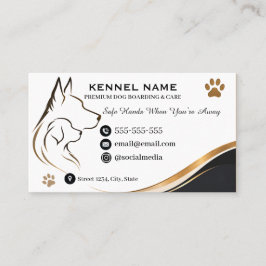 Lyxig hund Kennel Elegant Guldvåg Anpassningsbar Visitkort