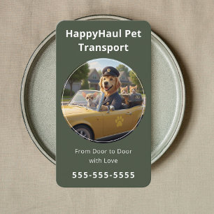 Lyxig husdjurs taxi veterinär husdjur transporttjä visitkort