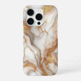 Lyxig iPhone-fodral i guldmarmor | Elegant vit gol