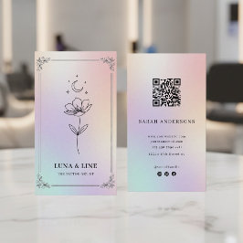 Lyxig Iridescent Tatueringskonstnär Holografisk Visitkort
