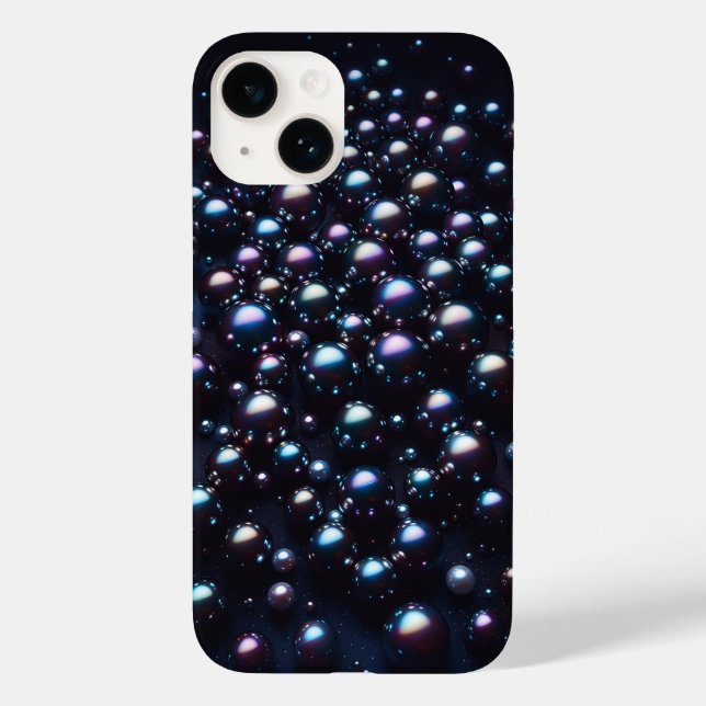 Lyxig iriserande svart pärl och djup teal nebula (Baksida)