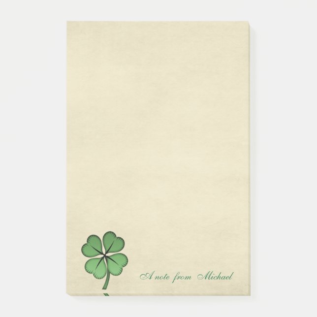 Lyxig irländsk lycklig Shamrock-personlig Post-it Block (Framsida)