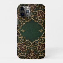 Lyxig islamisk arabesk laptopsleeve | Smaragd &