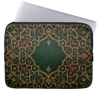 Lyxig islamisk arabesk laptopsleeve | Smaragd & Laptop Fodral