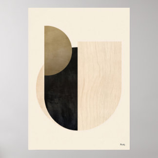 Lyxig Japandi Organisk Geometrisk Abstrakt Väggkon Poster