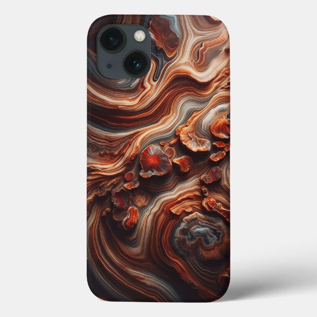 Lyxig jordtonad Agate Telefonfodral - Abstrakt Geo (Baksida)