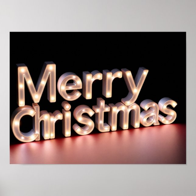 Lyxig jul typografi affisch H06 (Framsidan)