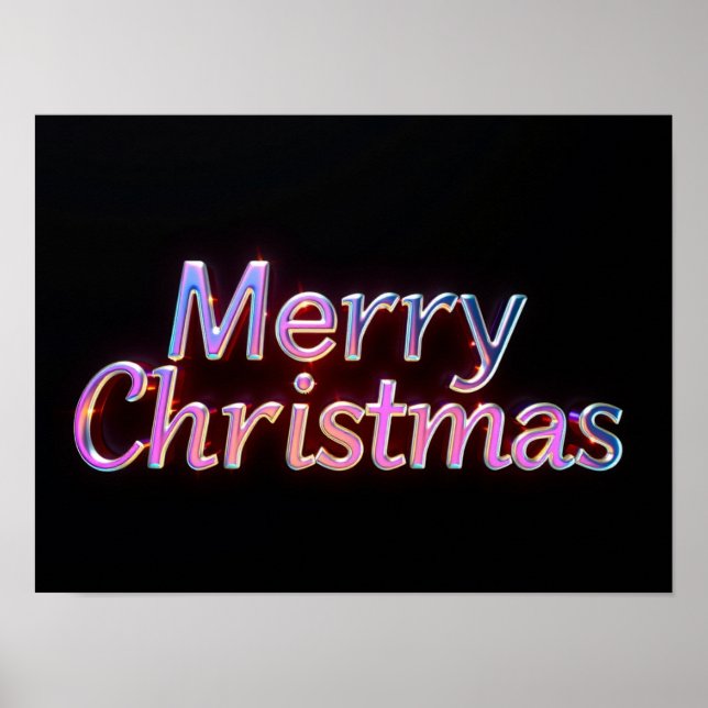 Lyxig Jul Typografi Affisch H14 (Framsidan)