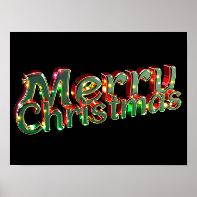 Lyxig jul typografi affisch papper H09 (Framsidan)