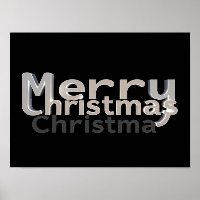 Lyxig jul typografi affisch papper H32 (Framsidan)