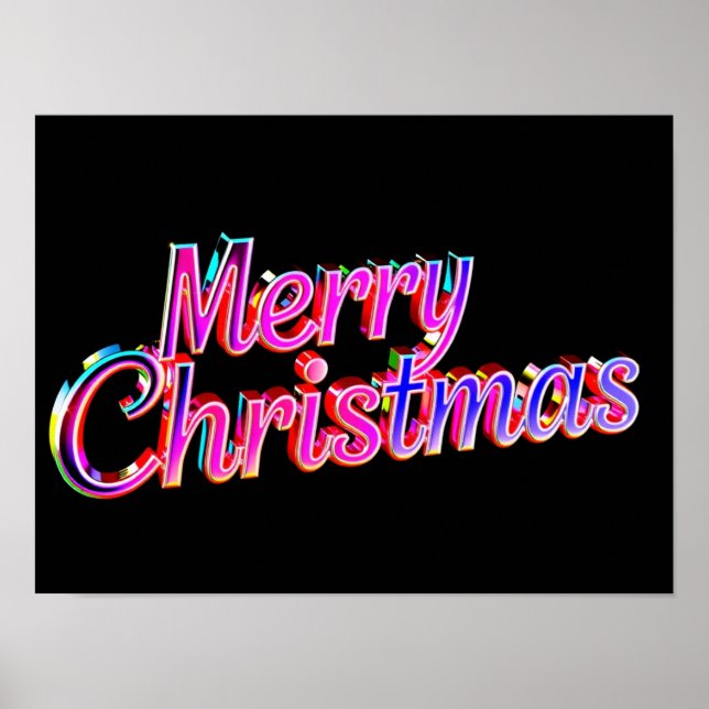 Lyxig jul typografi affisch papper H46 (Framsidan)