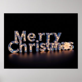 Lyxig Jul Typografi Affisch Papper H48