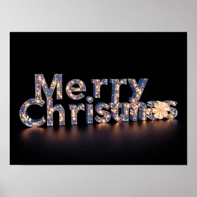 Lyxig Jul Typografi Affisch Papper H48 (Framsidan)