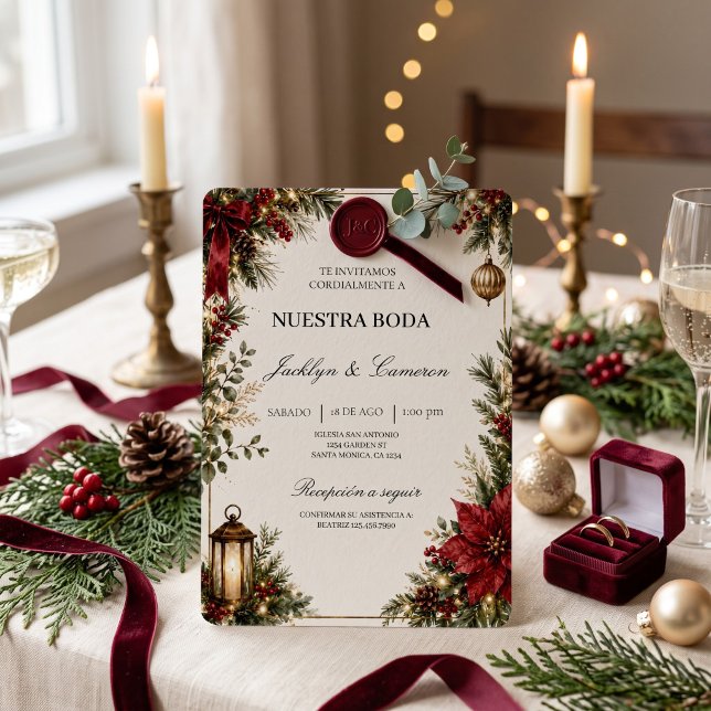 Lyxig julbröllopsinbjudan  inbjudningar (Skapare uppladdad)
