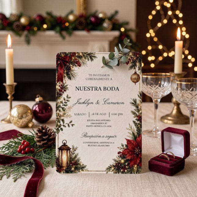 Lyxig julbröllopsinbjudan  inbjudningar (Skapare uppladdad)