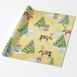 Lyxig julgran med gyllene renar - fantasifullt tem presentpapper