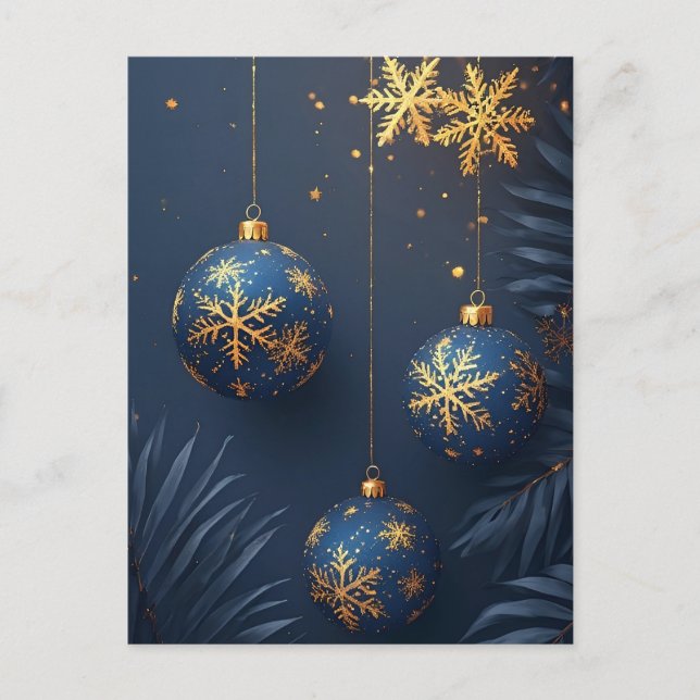 🎄 Lyxig julgransprydnad Elegans ❄️ Festlig Vykort (Framsida)