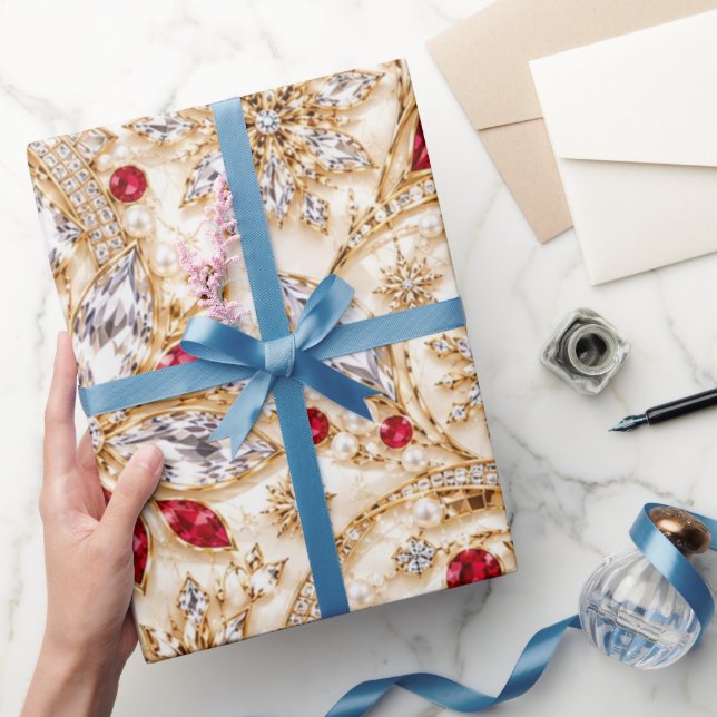 Lyxig julklappspapper i rubin presentpapper (Gifting)