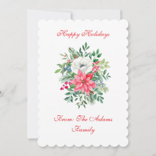 Lyxig julkort med utskuren blommig design och pers