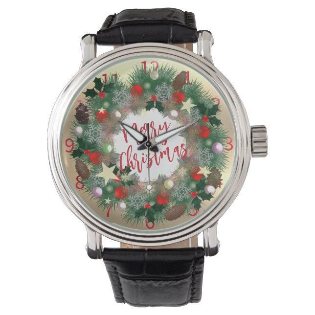 Lyxig julkrans  armbandsur (Framsida)