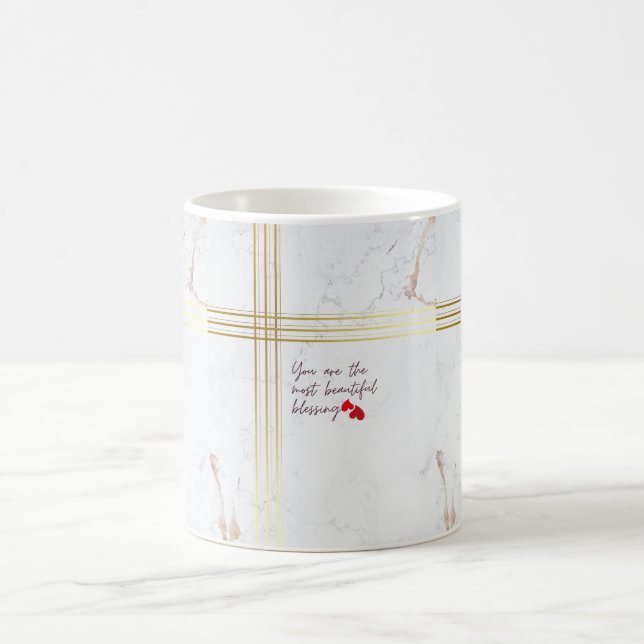 Lyxig kaffemugg "Du är den vackraste välsignelsen" (Center)