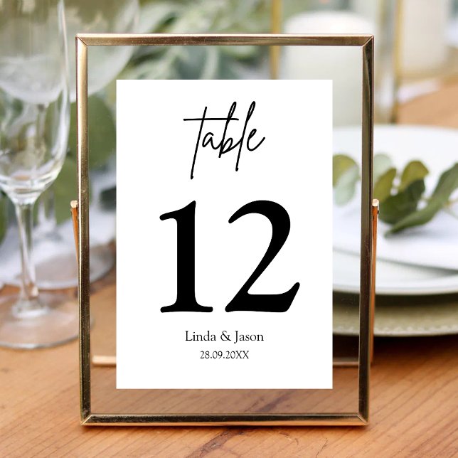 Lyxig Kalligrafi för Bröllopstavlor med Bordnummer Bordsnummer (Luxury calligraphy script table numbers guide guests with refined, elegant wedding style.)