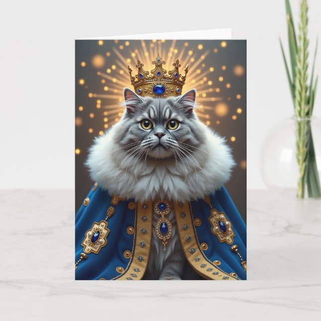 Lyxig kattfödelsedagskort kort (Framsida)