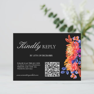 Lyxig Klassisk Elegant Akvarell Blommor bröllop OSA Kort