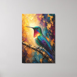 Lyxig Kolibri Impasto Canvastryck