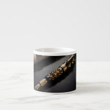 Lyxig konst kaffemug med reservoarpenna