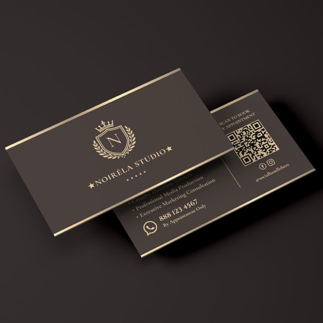 Lyxig Kreativ Marknadsföringsbyrå Crest Espresso Visitkort (Luxury Creative Marketing Agency Crest Espresso Business Card
)