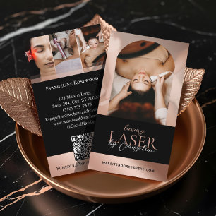 Lyxig Laser Tekniker Spa Ark Foto Svart Ros Visitkort
