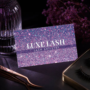 Lyxig Lila Glitter Ögonfrans Artist Minimalist Visitkort