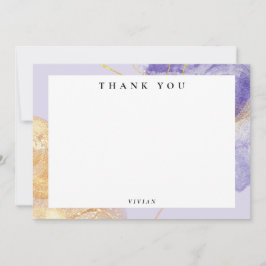 Lyxig Lila & Guld Abstrakt Tack Kort