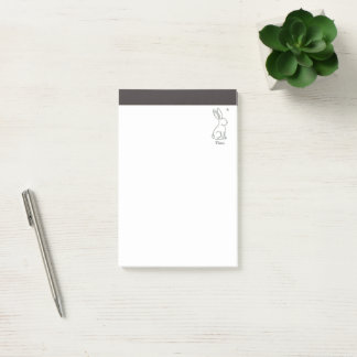 Lyxig Linje Konst Kanin Barn Personligt Namn Post-it Block
