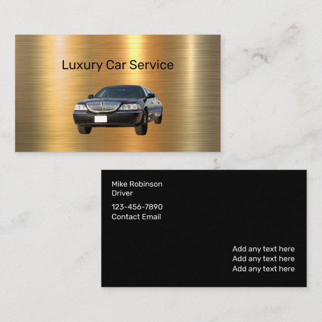 Lyxig Lyxbilsservice Uber-förare Visitkort (Fram/baksida)