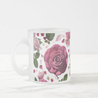 Lyxig Magenta Ros Frostat Glas Mugg | Premium
