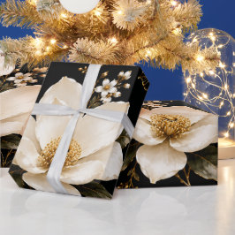 Lyxig Magnolia Blommig Sömlös Mönsterkonst Presentpapper