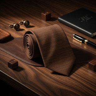 Lyxig Mahogny Brun Trästruktur Fin Virke Slips