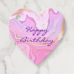 Lyxig marmor glitter rosa lila guld gåvor etiketter