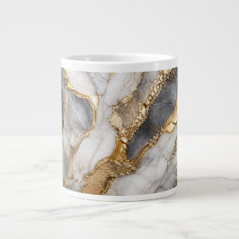 Lyxig marmor & guld geod modern konst mugg jumbo mugg