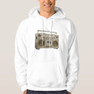 Lyxig marmor & guld Vintage 90-tal Boombox Radio Hoodie