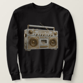 Lyxig marmor & guld Vintage 90-tal Boombox Radio Lång Ärmad Tröja