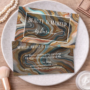 Lyxig marmor Makeup Artist & Hårstylist Visitkort