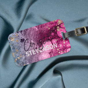 Lyxig Marmorfärg Abstrakt Guld Glitter Glamour Bagagebricka