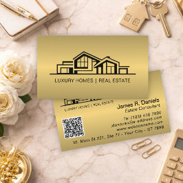 Lyxig Mässing Guld Fastighets Chic Professionell Visitkort