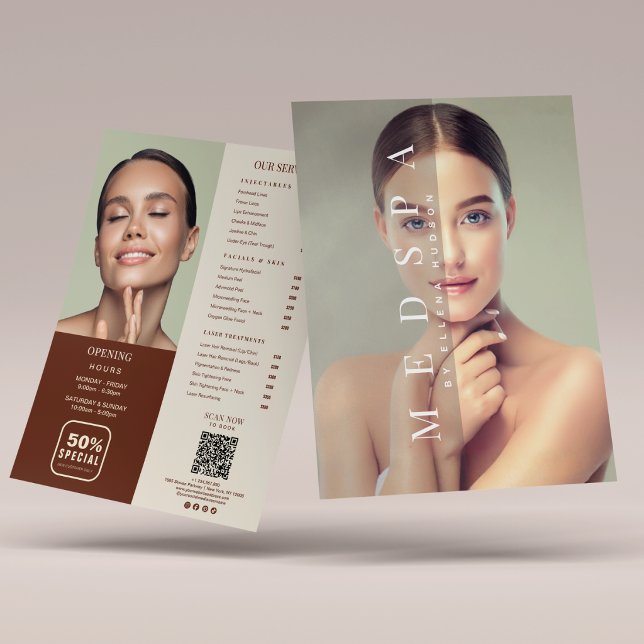 Lyxig Medspa-tjänst Meny Flyer Mall (Skapare uppladdad)