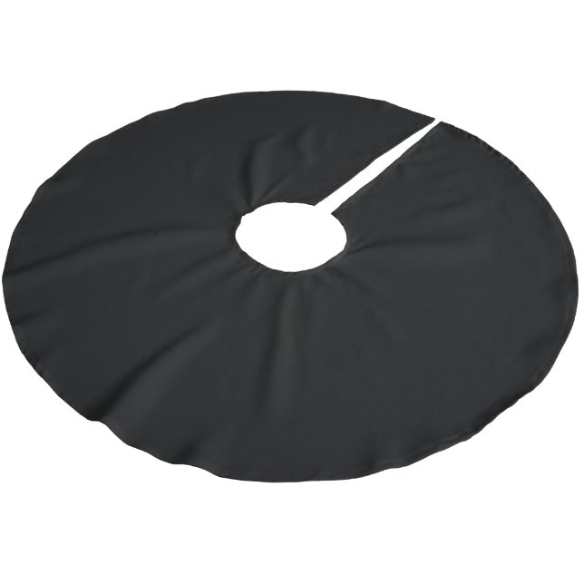 Lyxig minimalist svart julkollektion julgransmatta borstad polyester (Vinklad)