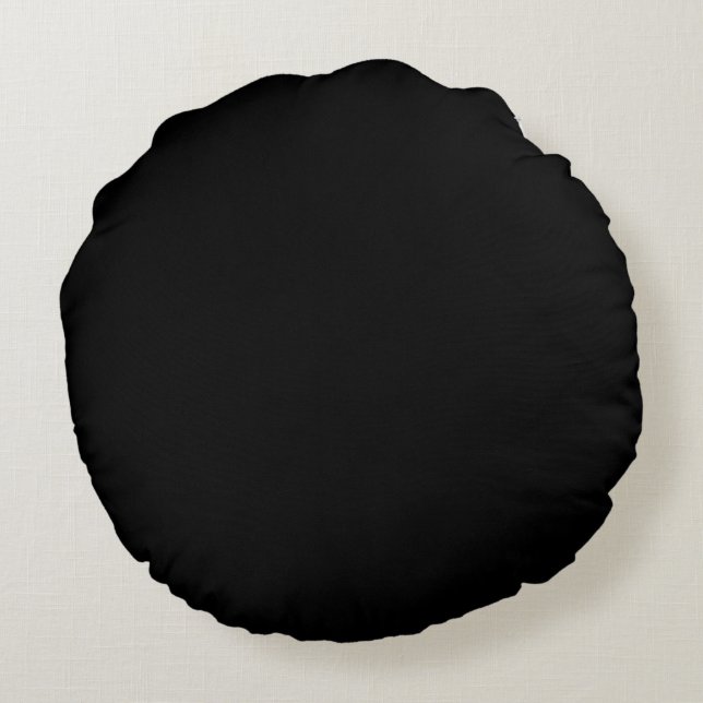 Lyxig minimalist svart julkollektion rund kudde (Baksidan)
